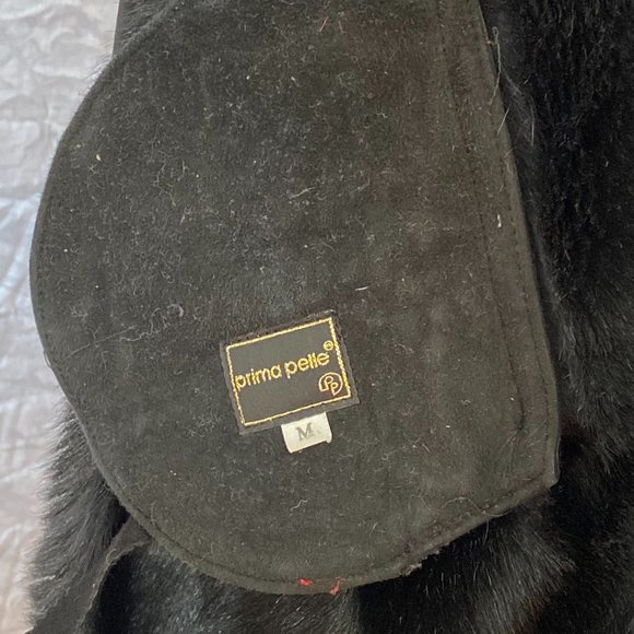 Prima Pelle Genuine Toscana Shearling Lamb Fur Coat with beadwork, Size M - Picture 6 of 7